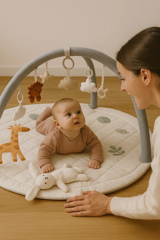 5 activités à faire sur le tapis d’éveil pour stimuler bébé